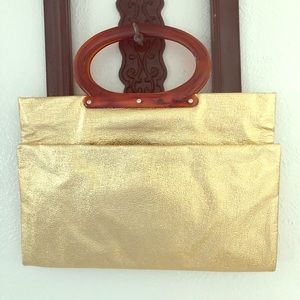 GLAM 1960s Lady’s Pride Gold Lucite Purse